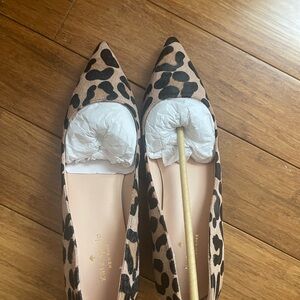 Kate Spade Tan and Black Heels with Leopard Print